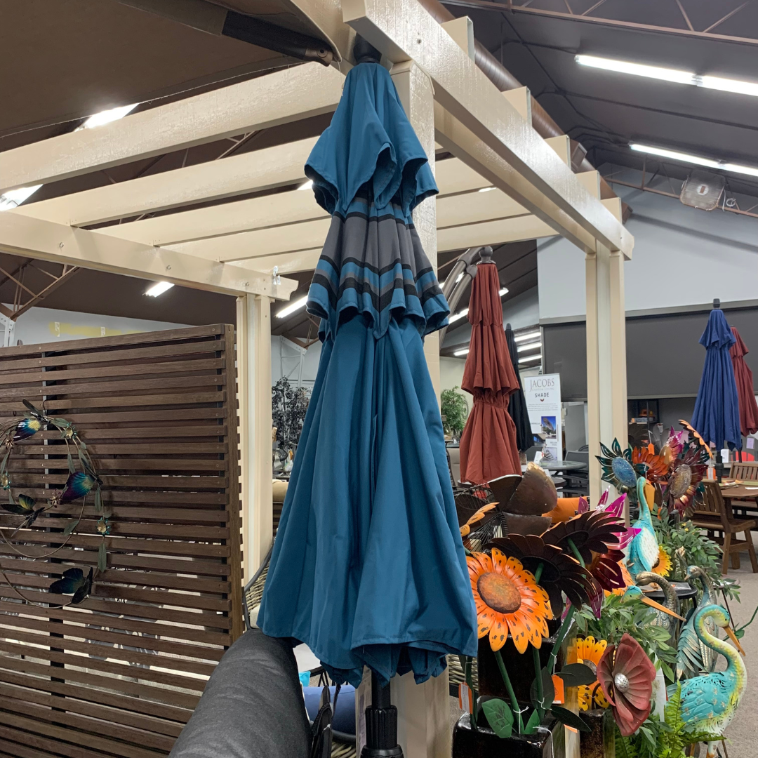 Shade Umbrellas in Stock- Treasure Garden 9' DWV Patio Umbrella in Surf/Horizon Night