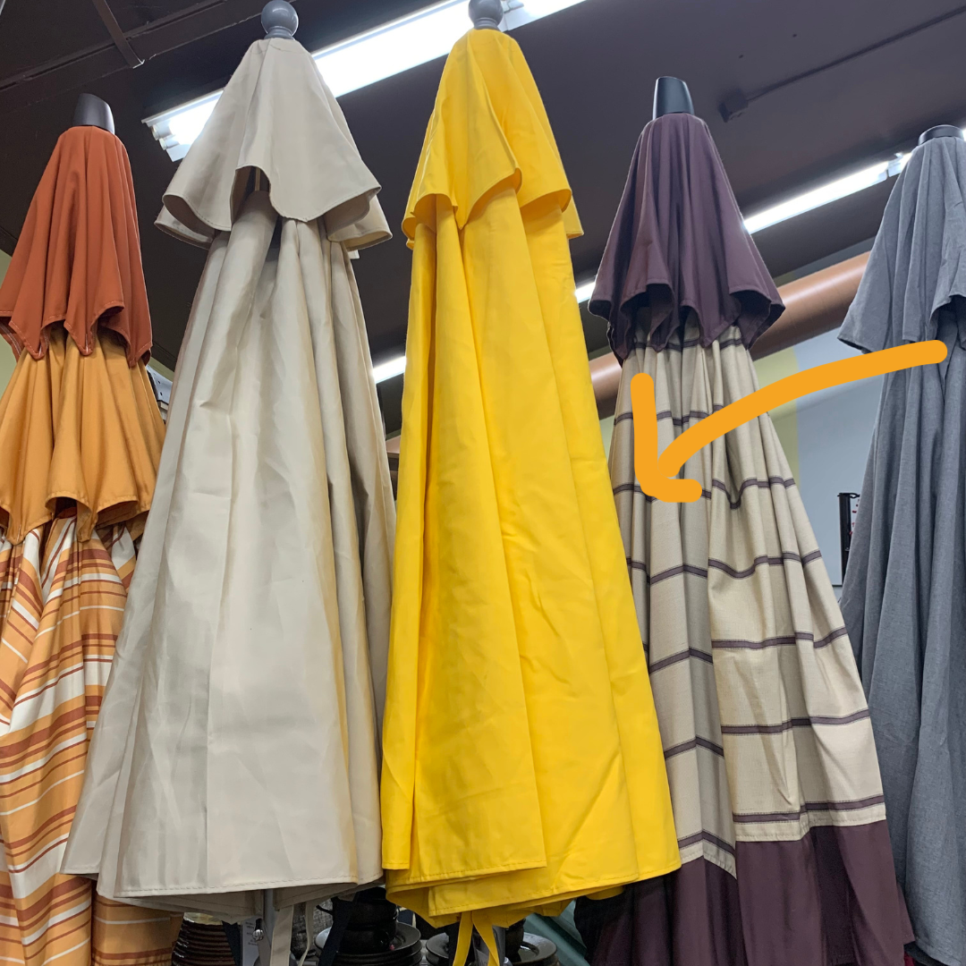 Shade Umbrellas in Stock-Frankford Monterey Matte Silver Sunflower Yellow 9' Auto Tilt Umbrella