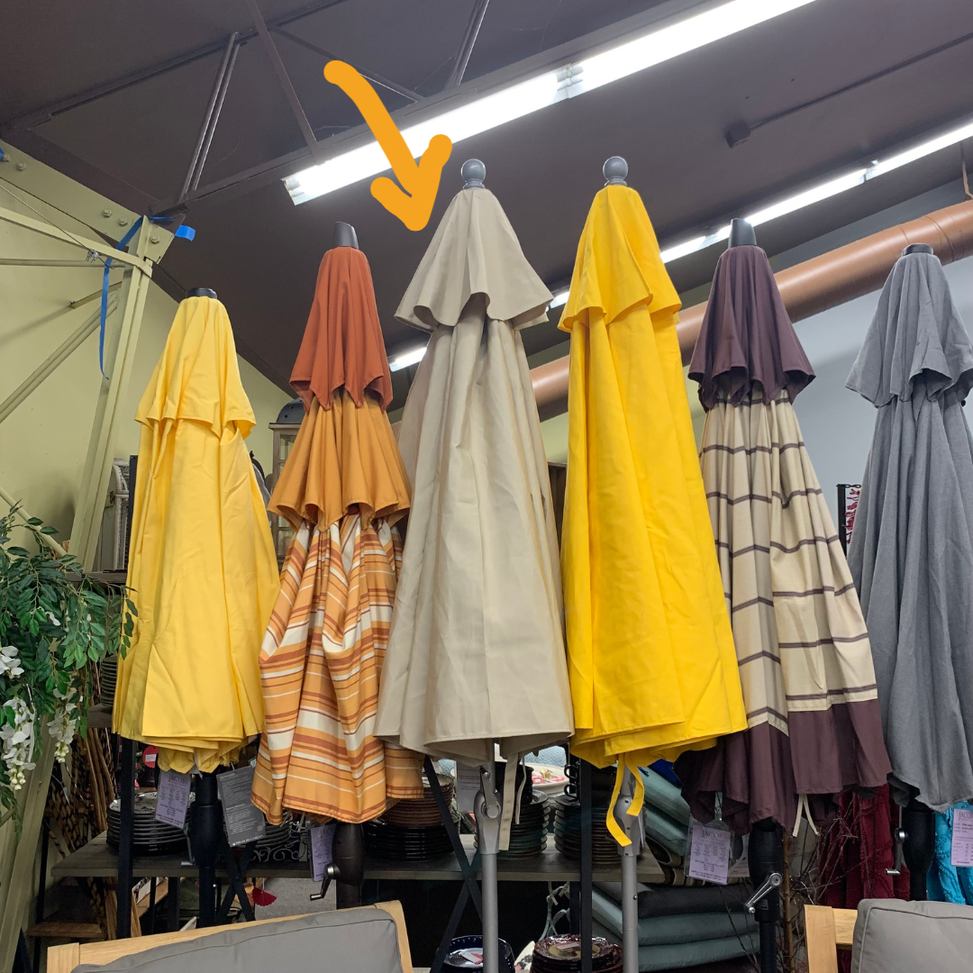 Shade Umbrellas in Stock-Frankford Monterey Matte Silver Linen 9' Auto Tilt Umbrella