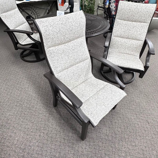 Tropitone Marconi High Back Padded Sling Patio Dining Arm Chair