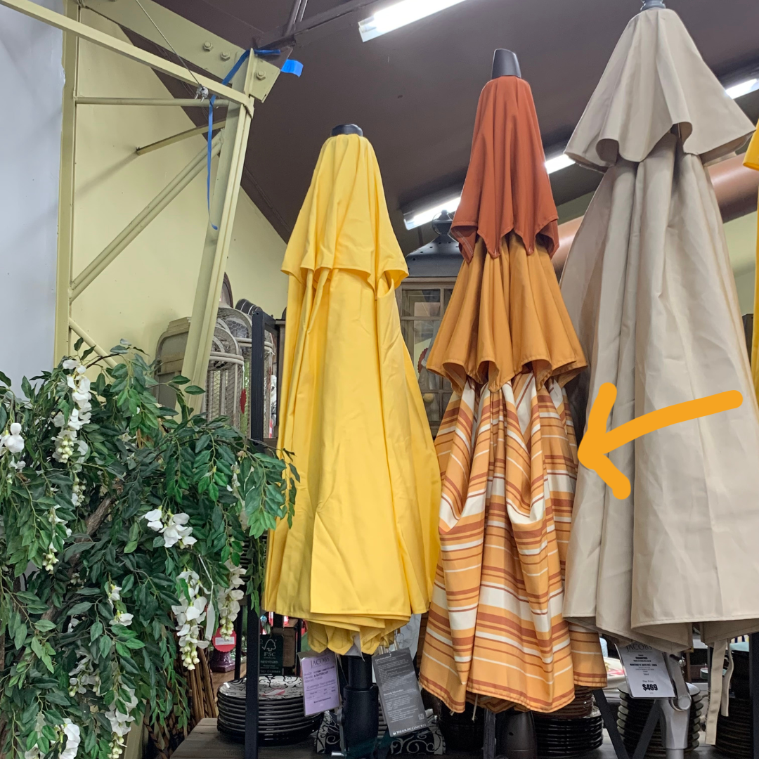 Shade Umbrellas in Stock- Treasure Garden 9' DWV Patio Umbrella in Pumpkin