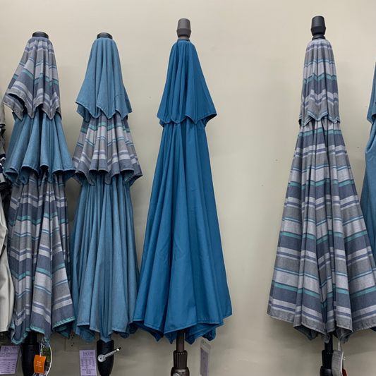 Shade Umbrellas in Stock-Treasure Garden 9' DWV Patio Umbrella in Trusted Coast/Cast Lagoon