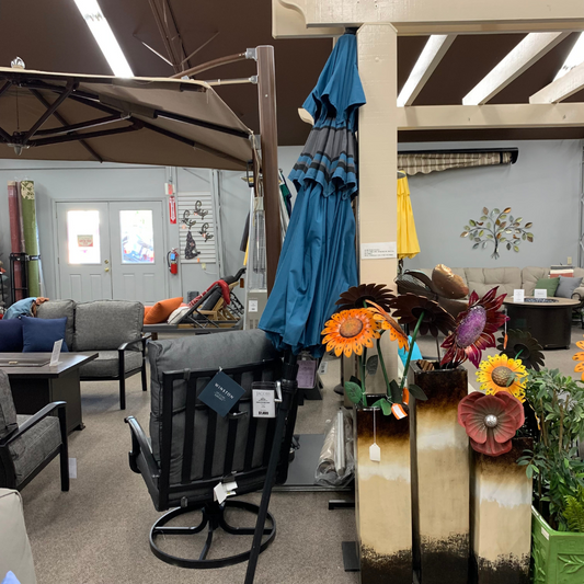 Shade Umbrellas in Stock- Treasure Garden 9' DWV Patio Umbrella in Surf/Horizon Night