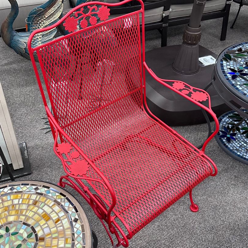 Woodard Briarwood Red Patio Dining Arm Chair at Jacobs Custom Living in Spokane Valley, WA