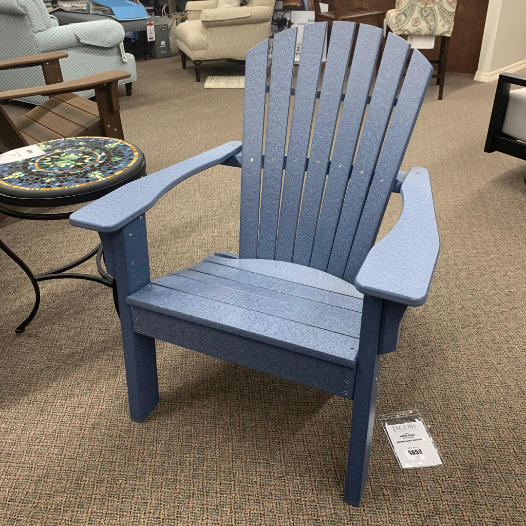 Relax in unmatched style and comfort with the Seaside Casual Adirondack Shellback Chair in stock at Jacobs Custom Living in Spokane Valley, WA!
