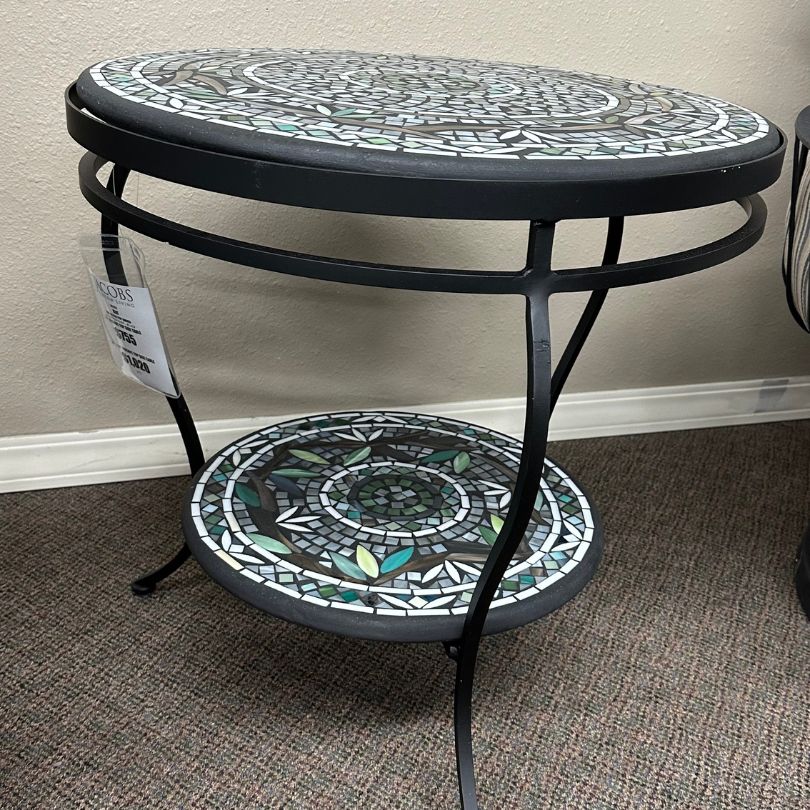 KNF Designs 24" Zen Mosaic Top Patio Side Table