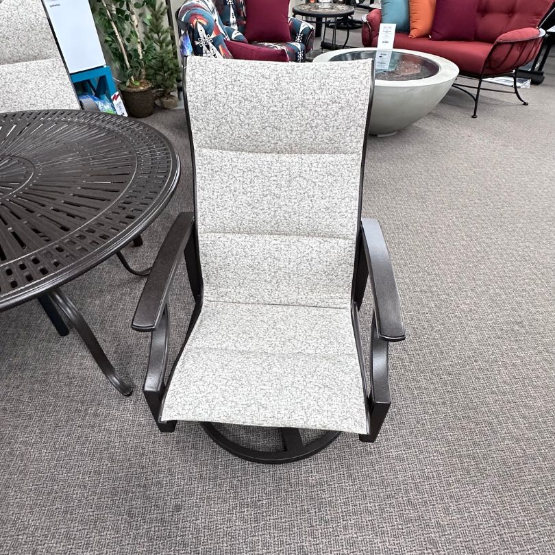 Tropitone Marconi High Back Padded Sling Patio Dining Swivel Rocker
