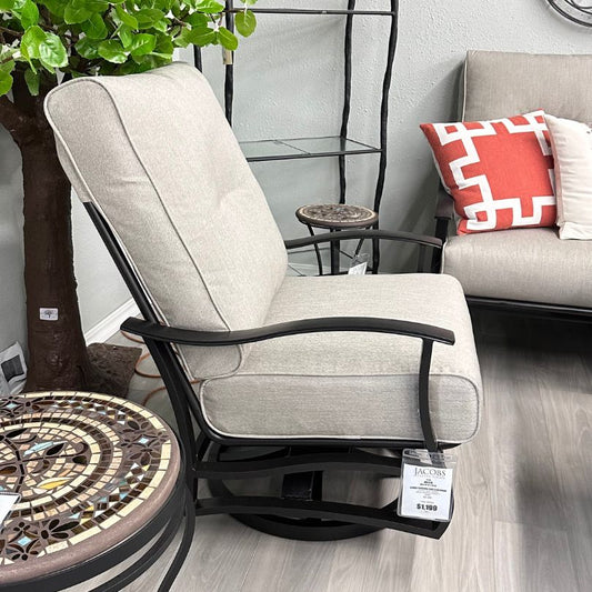 Mallin Albany Outdoor Patio Cushion Swivel Rocker Club Chair