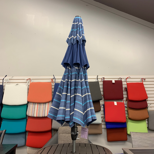 Shade Umbrellas in Stock- Treasure Garden 9' DWV Patio Umbrella in Harper Ink ST/Neptune