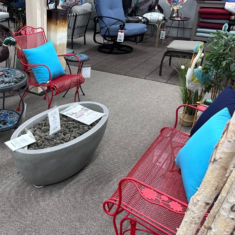Woodard Briarwood Red Patio Dining Arm Chair at Jacobs Custom Living in Spokane Valley, WA