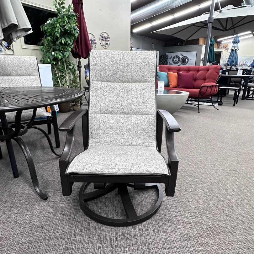 Tropitone Marconi High Back Padded Sling Patio Dining Swivel Rocker