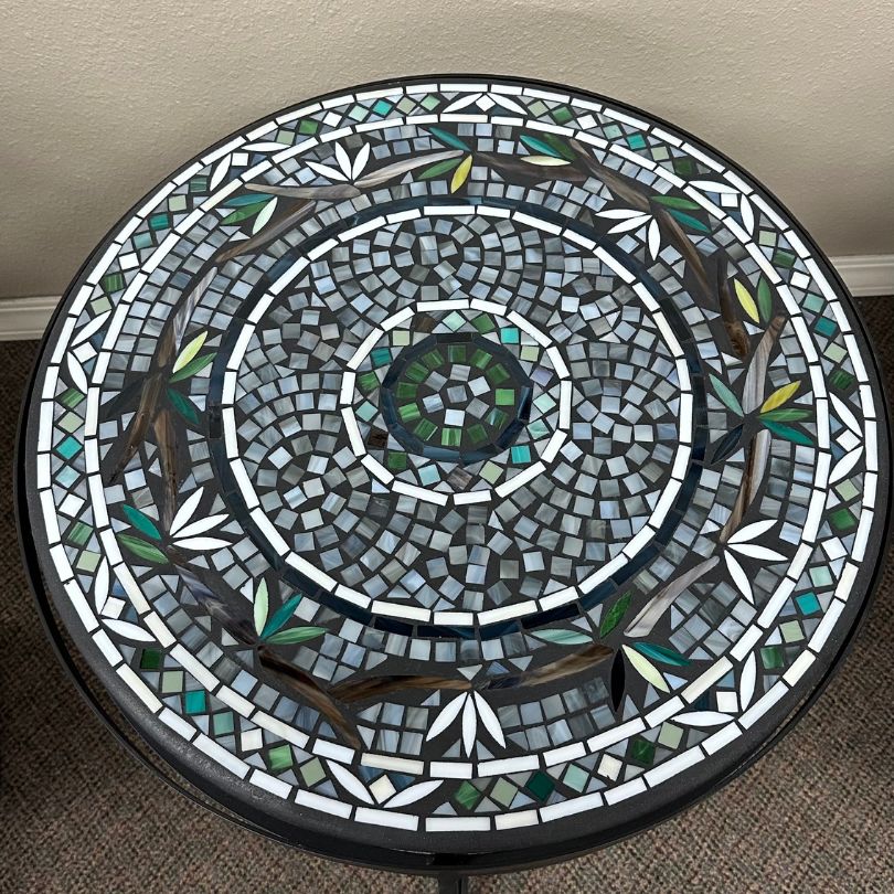 KNF Designs 24" Zen Mosaic Top Patio Side Table