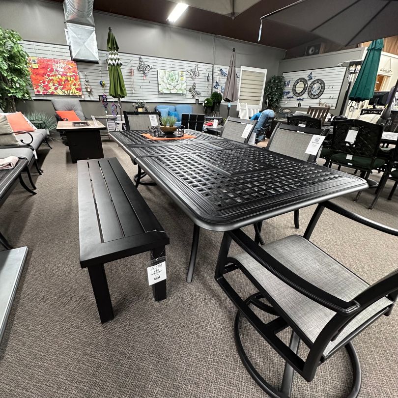 New Classic 42" x 76" Rectangle Extension Table from Hanamint Patio Furniture in stock at Jacobs Custom Living.