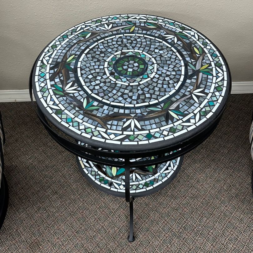 KNF Designs 24" Zen Mosaic Top Patio Side Table