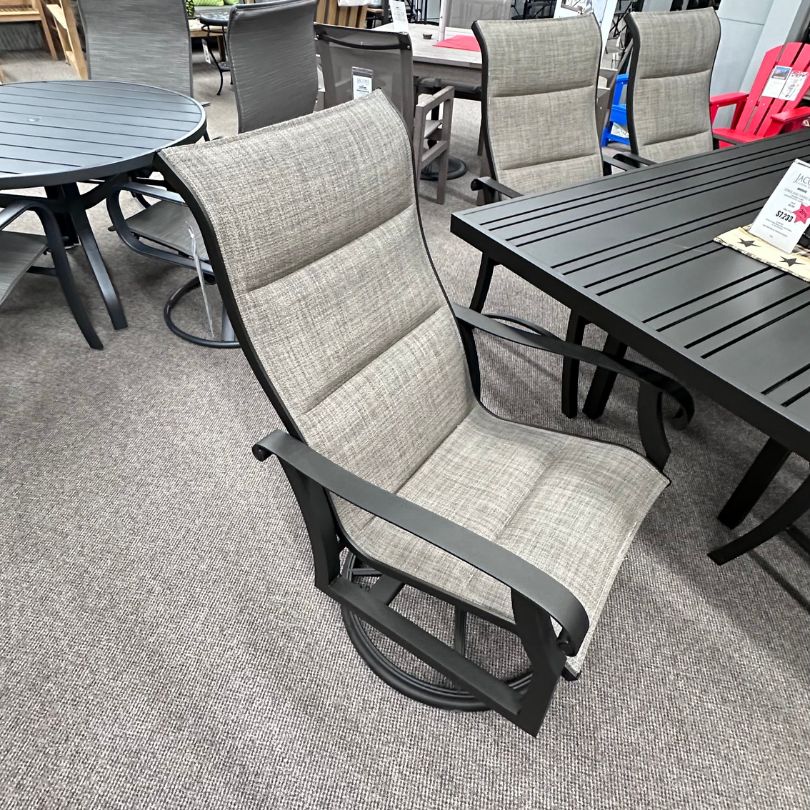 Woodard Cortland Patio Padded Sling High Back Swivel Rocker