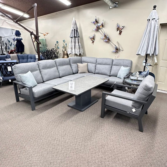 Kettler Luka 55"x30" Adjustable Height Patio Coffee Table