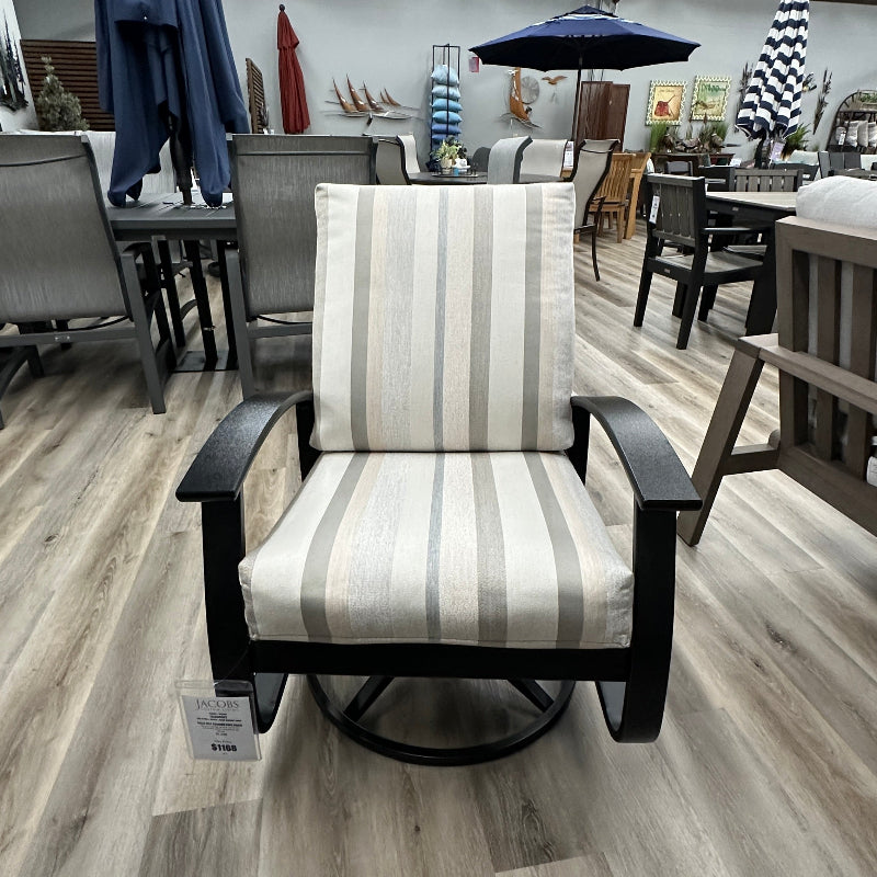 Telescope Belle Isle Outdoor Patio Cushion Swivel Rocker Black Finish