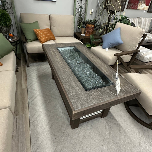 The Outdoor Greatroom Company Denali Brew Linear 29"x56.5" Fire Pit Table