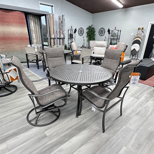 Tropitone Shoreline Patio Padded Sling High Back Swivel Rocker Dining Chair