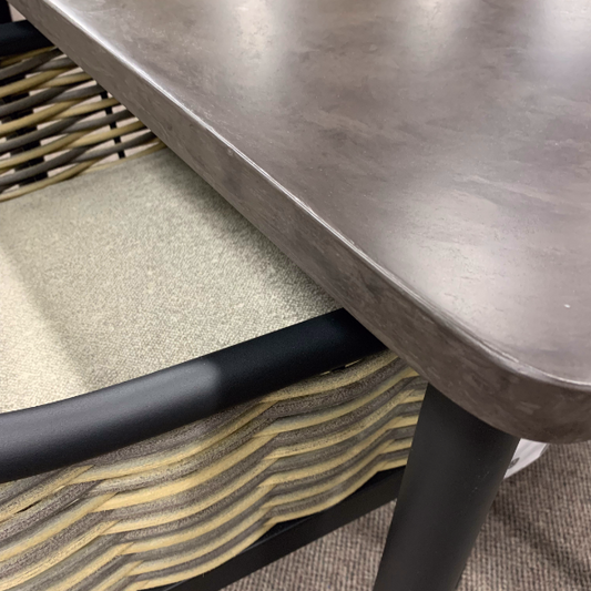 Alfresco Home Jasper 95" Rectangular LWC Top Dining Table with Umbrella Hole at Jacobs Custom Living Spokane Valley WA, 99037