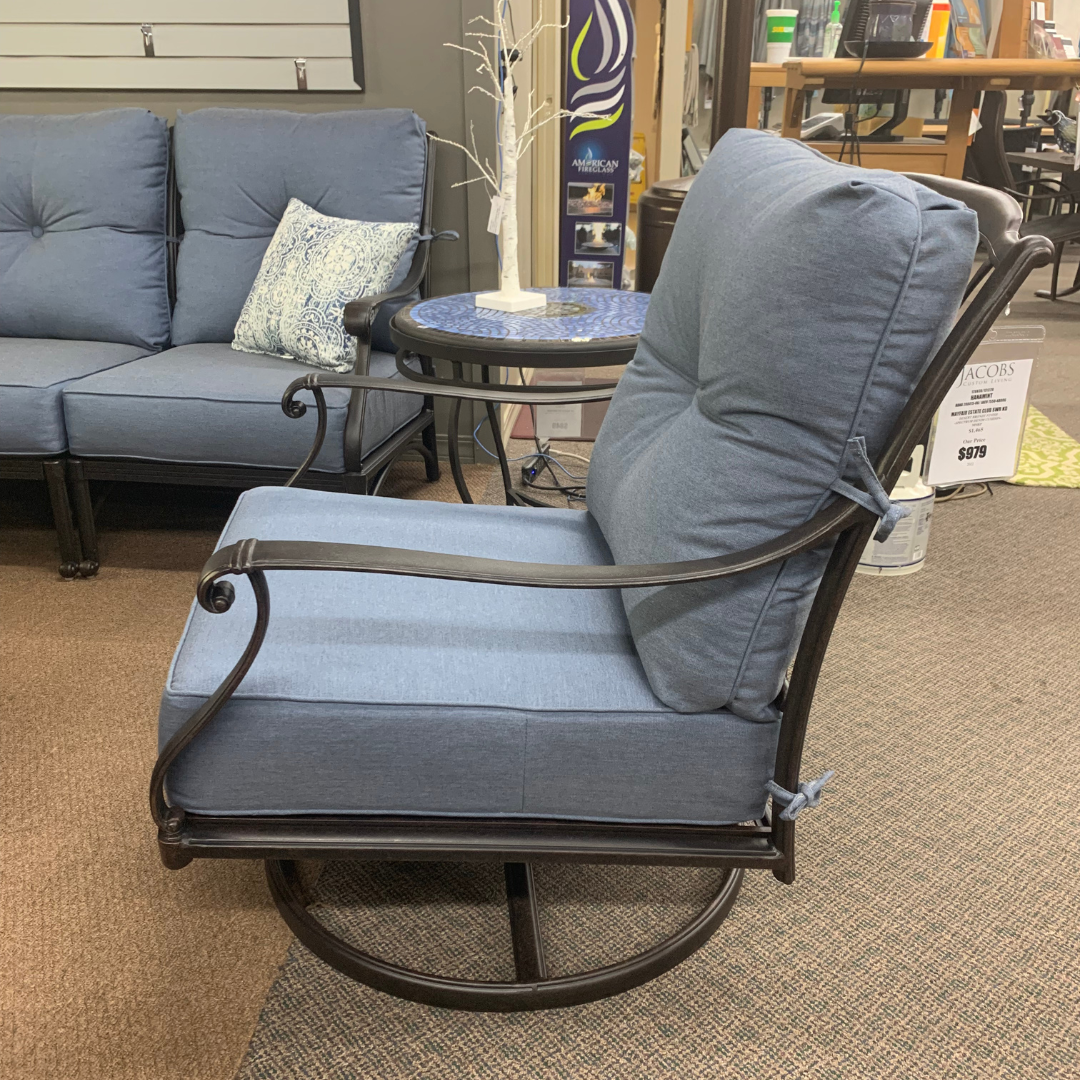 Hanamint Mayfair Estate Club Swivel Rocker is available at Jacobs Custom Living in Spokane Valley, WA