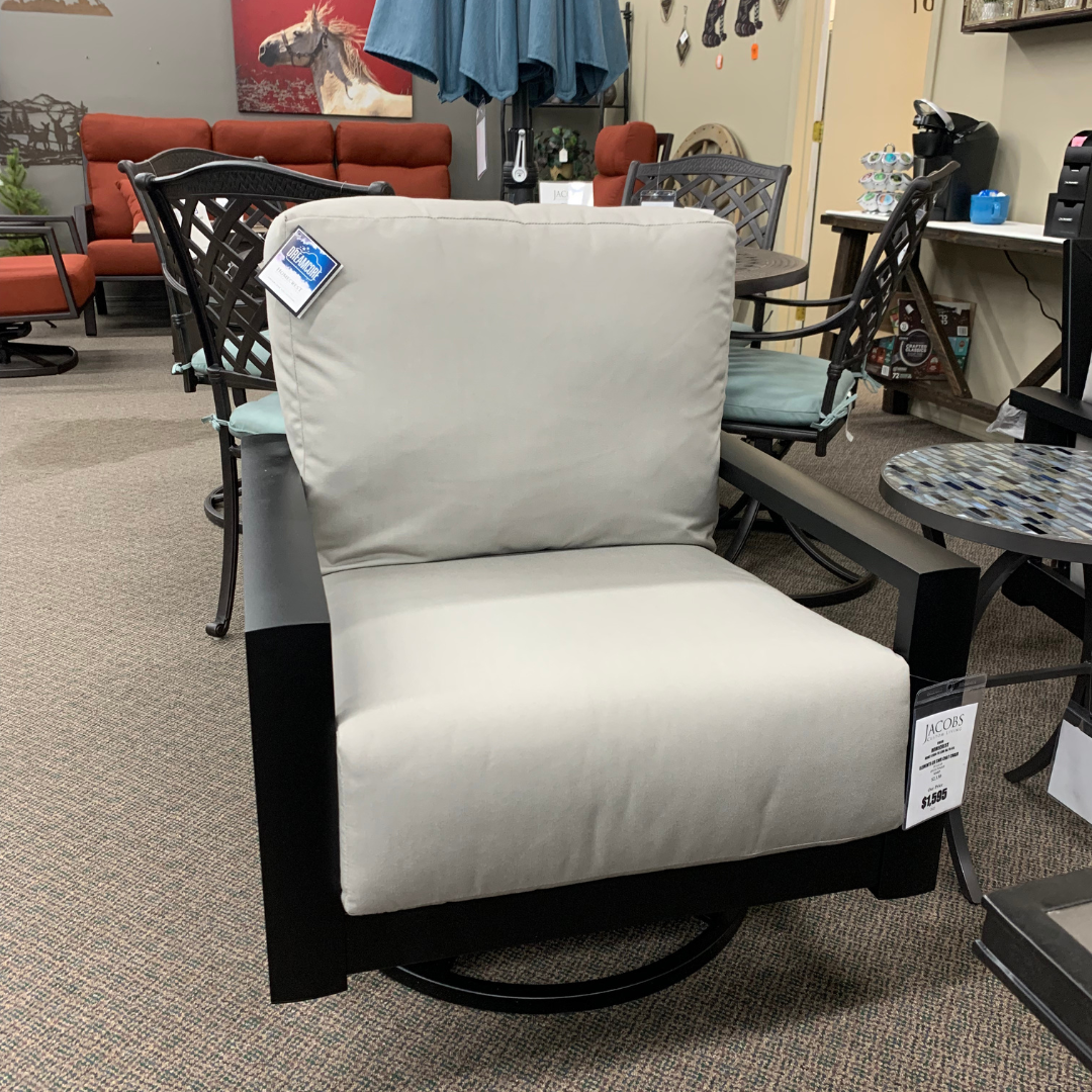 Homecrest Elements CU Swivel Rocker Chat Chair is available at Jacobs Custom Living our Jacobs Custom Living Spokane Valley showroom.