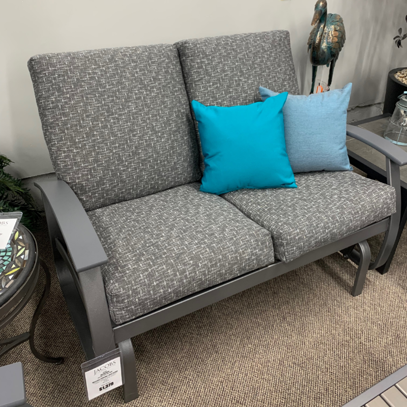 Telescope Belle Isle Outdoor Patio Cushion 2 Seat Glider | Jacobs Custom Living