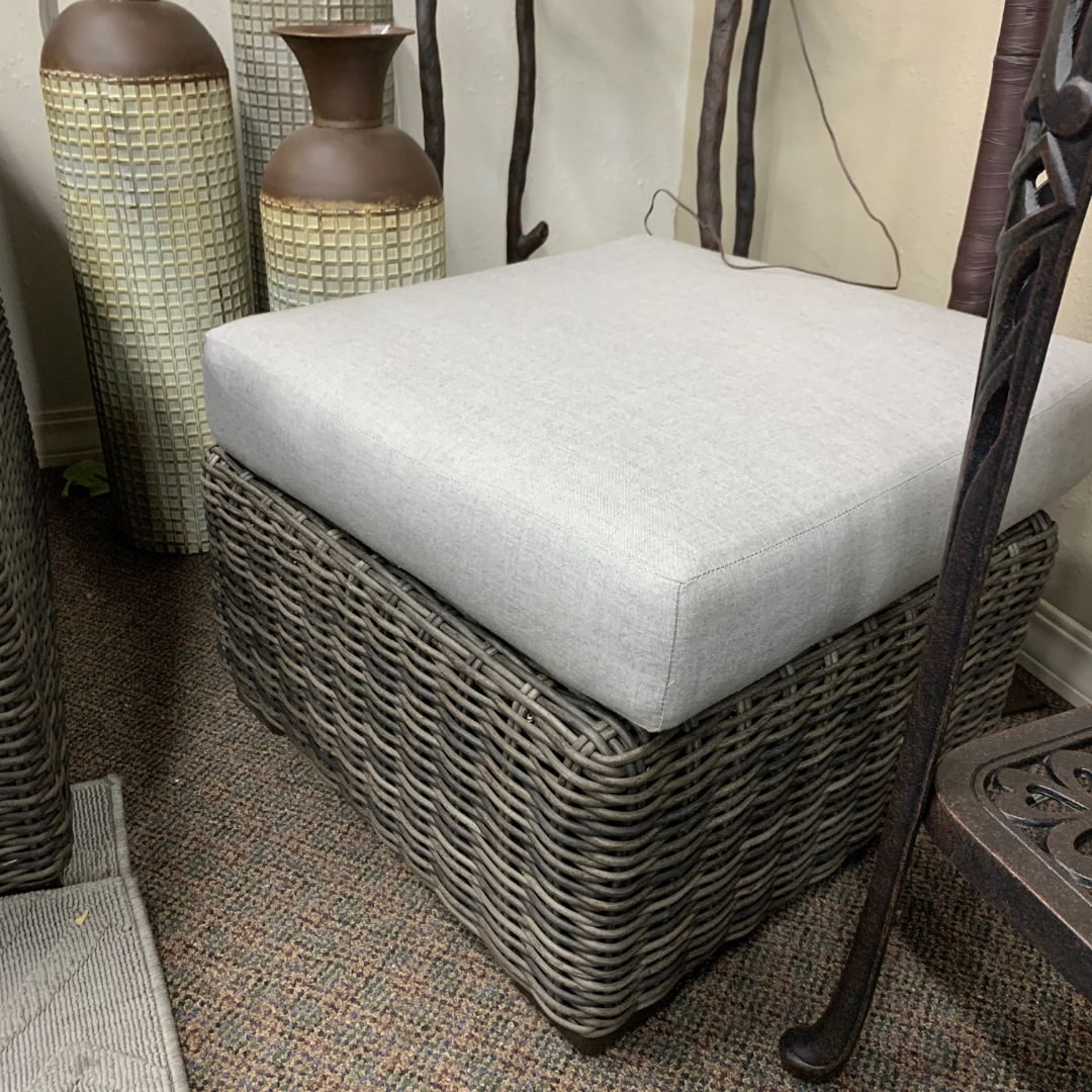 Patio Renaissance Eureka Resin Wicker Patio Ottoman | Jacobs Custom Living
