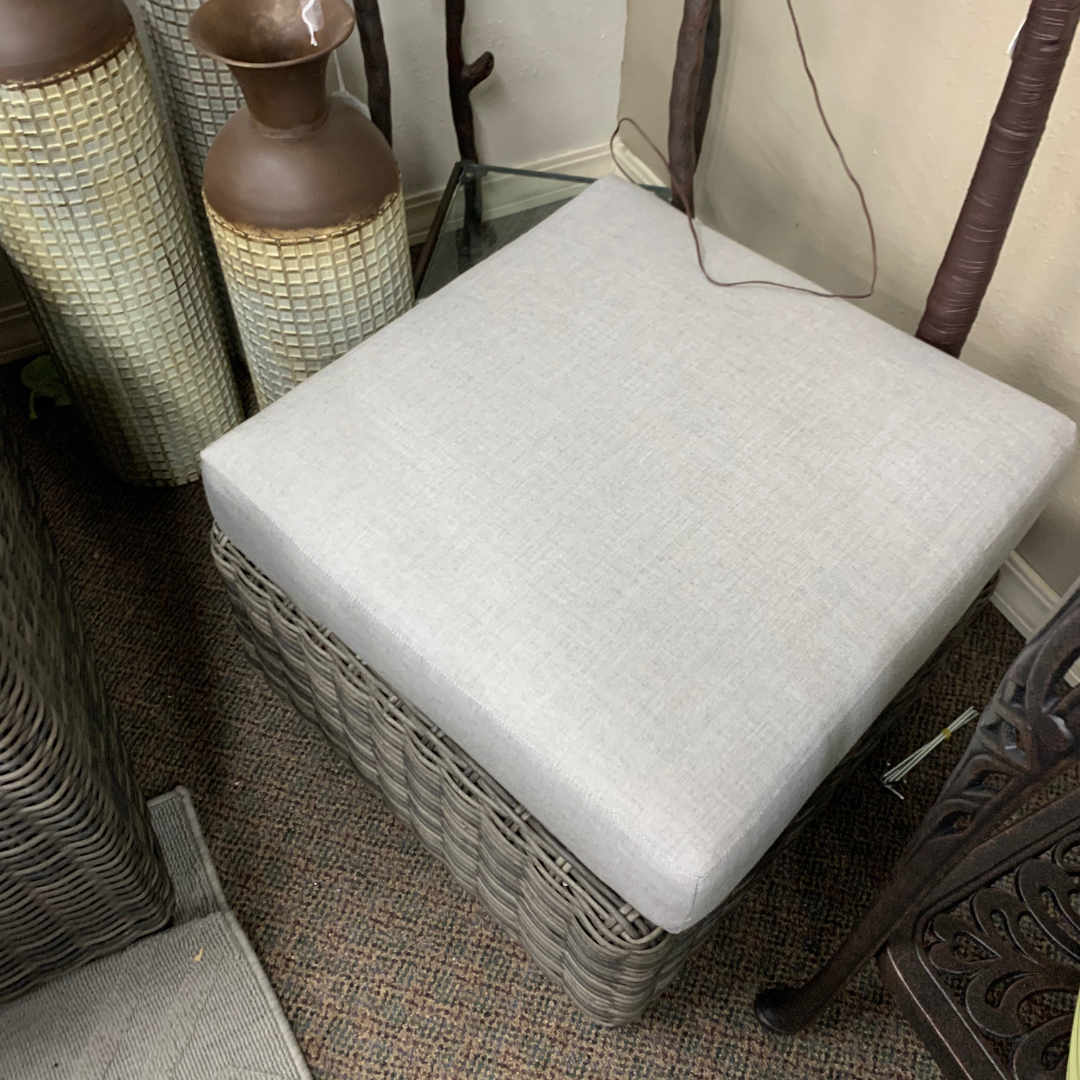 Patio Renaissance Eureka Resin Wicker Patio Ottoman | Jacobs Custom Living