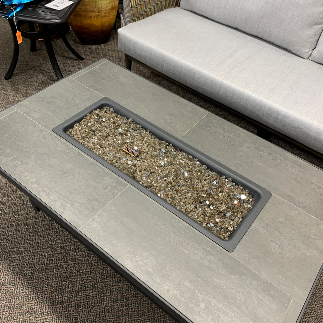 OW Lee 30"x50" Rectangular Capri Occasional Fire Pit Table