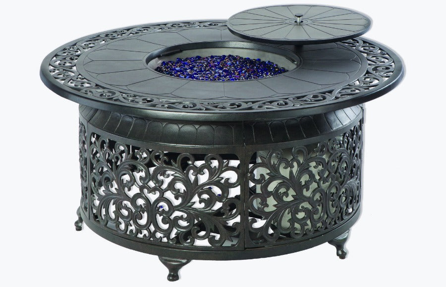 Alfresco Home Bellagio 48" Round Gas Chat Fire Pit at Jacobs Custom Living Spokane Valley WA, 99037 Material: Cast and Extruded Aluminum