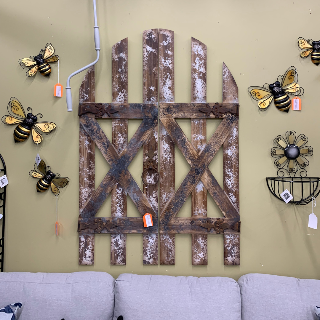Rustic Barn Door Wall Decor is available at Jacobs Custom Living in Spokane Valley, WA.
