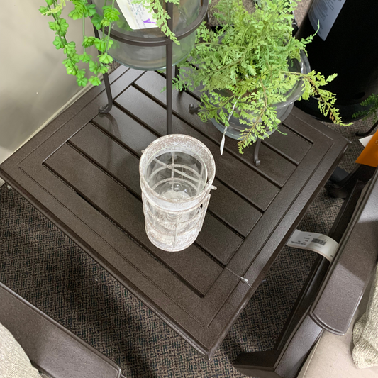 Shop Local Spokane Valley, WA for the best Outdoor Patio Banchetto 24" Square Slat Side Table from Tropitone available at Jacobs Custom Living in Spokane Valley, WA