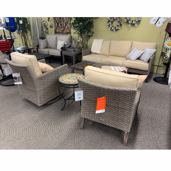 Alfresco Home Cornwall Deep Seating Swivel Glider at Jacobs Custom Living Spokane Valley WA, 99037 SKU: 46-1310 46-Vintage 46-Degas 426 Olefin Cushion