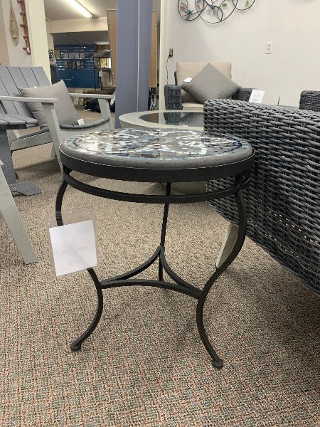 Quality Outdoor Living Made Easy. KNF Designs 18" Grigio Mosaic Top Side Table at Jacobs Custom Living Spokane Valley WA, 99037. Give yourself permission to relax.