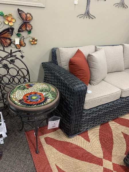 KNF Designs 18" Dahlia Mosaic Top Side Table