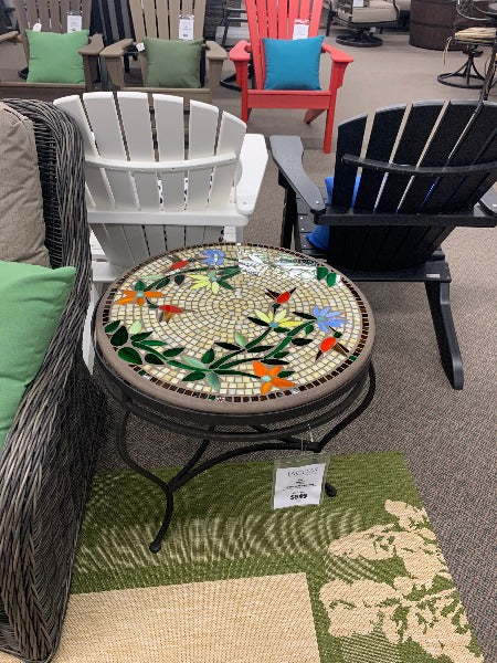 KNF Designs Carmel Hummingbird 24" Mosaic Top Side Table