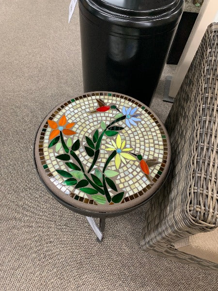 Quality Outdoor Living Made Easy. KNF Designs 18" Hummingbird Mosaic Top Side Table at Jacobs Custom Living Spokane Valley WA, 99037. Give yourself permission to relax.