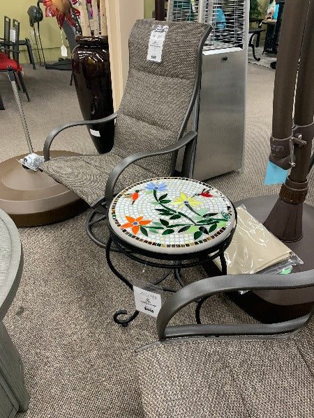 Quality Outdoor Living Made Easy. KNF Designs 18" Hummingbird Mosaic Top Side Table at Jacobs Custom Living Spokane Valley WA, 99037. Give yourself permission to relax.