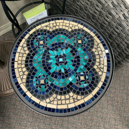 Quality Outdoor Living Made Easy. KNF Designs 18" Sardinia Mosaic Top Side Table at Jacobs Custom Living Spokane Valley WA, 99037. Give yourself permission to relax.