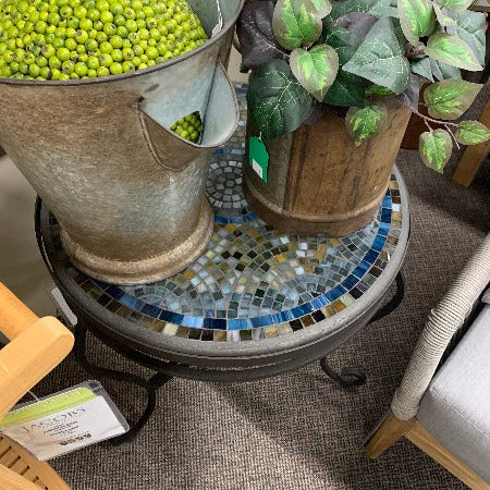 Quality Outdoor Living Made Easy. KNF Designs 24" Elements Slate Glass Mosaic Top Side Table at Jacobs Custom Living Spokane Valley WA, 99037. Give yourself permission to relax.