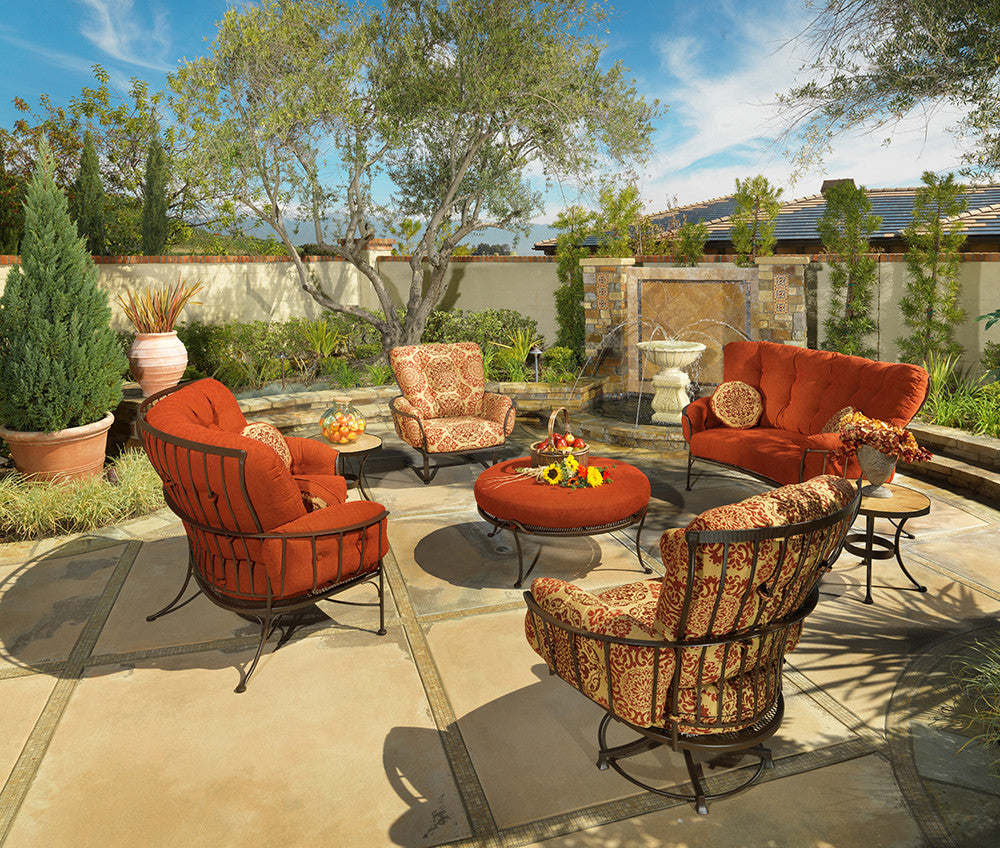 O.W. Lee Monterra Outdoor Patio Ottoman is available at Jacobs Custom Living.
