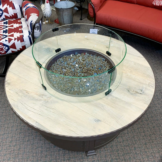 OW Lee Buckskin 42" Round Fire Pit Table W/Hammered Edge