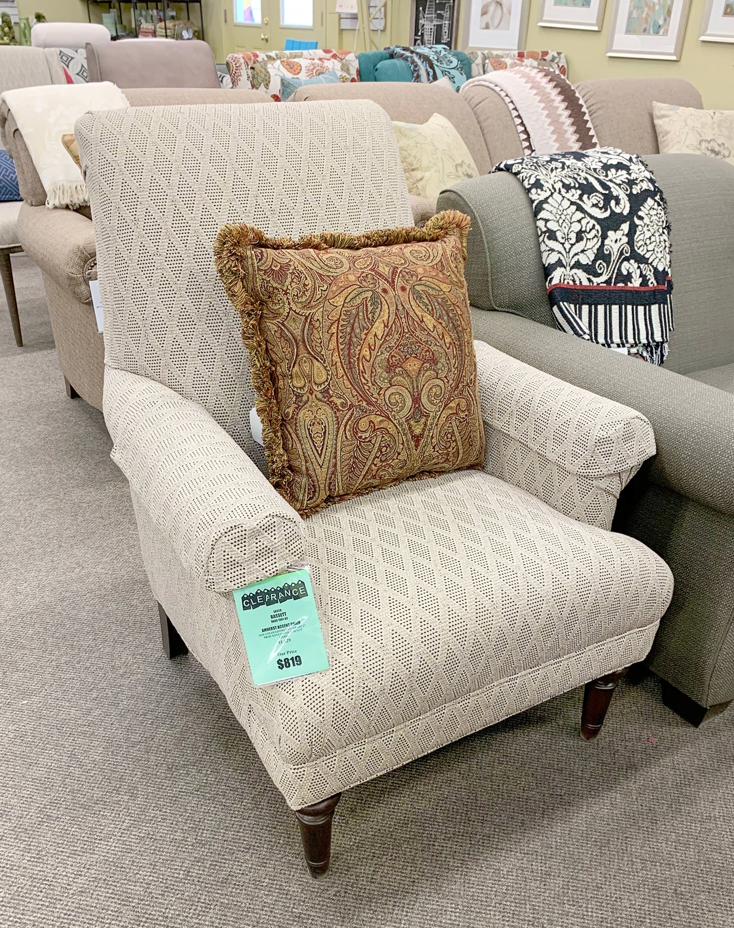 Bassett Amherst Accent Chair is available at Jacobs Custom Living in Spokane Valley WA.