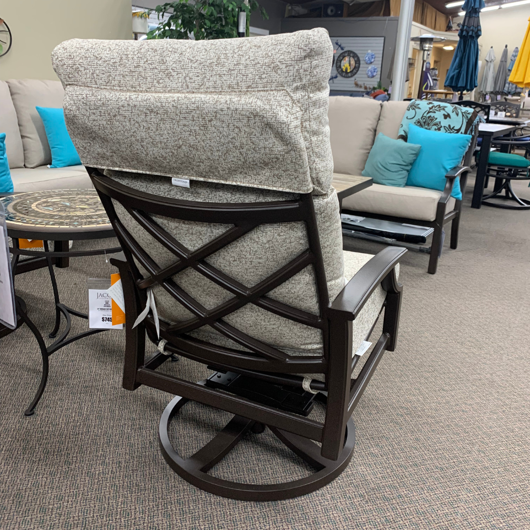 Shop Local Spokane Valley, WA for the best Outdoor Marconi Cushion Patio Swivel Rocker from Tropitone available at Jacobs Custom Living in Spokane Valley, WA