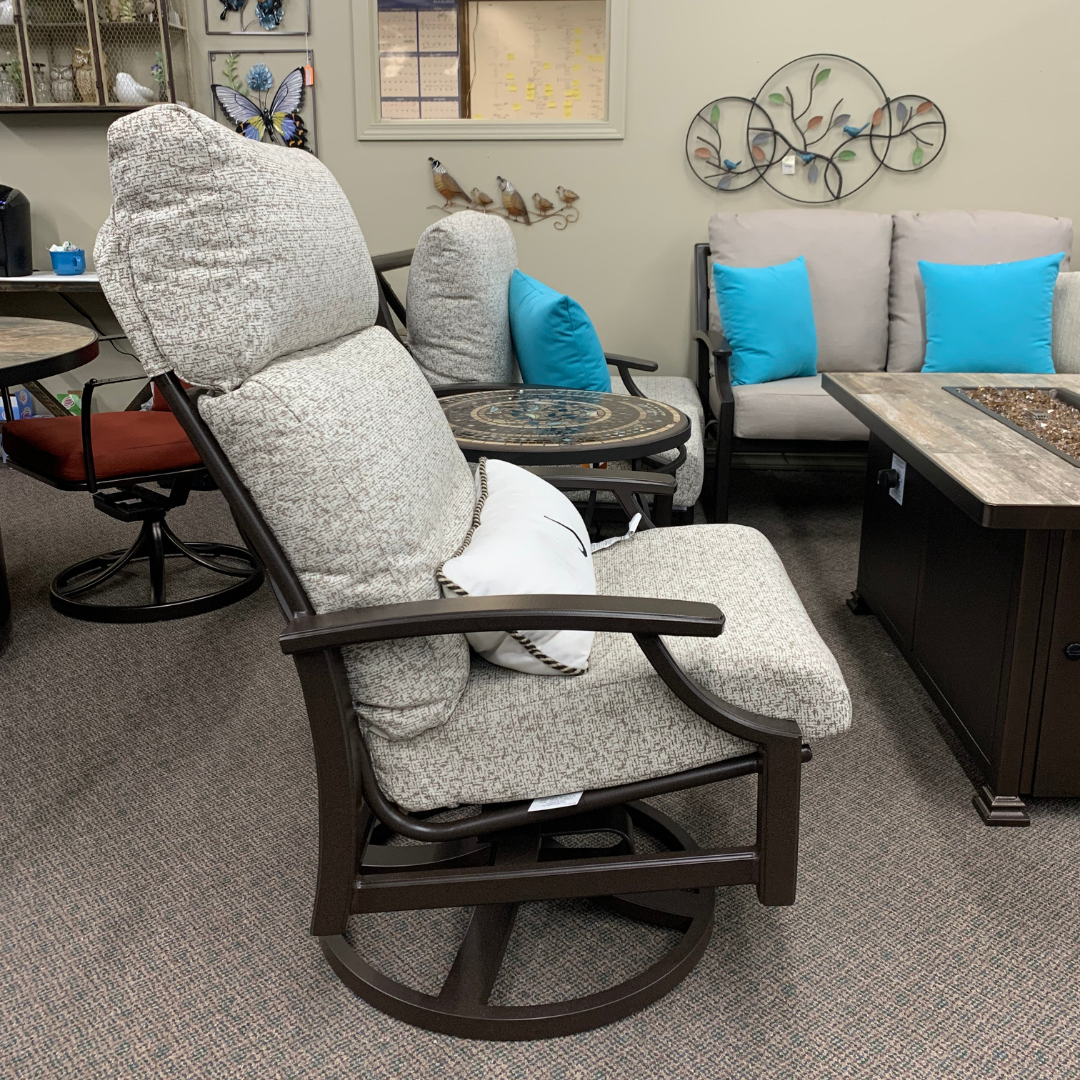 Shop Local Spokane Valley, WA for the best Outdoor Marconi Cushion Patio Swivel Rocker from Tropitone available at Jacobs Custom Living in Spokane Valley, WA