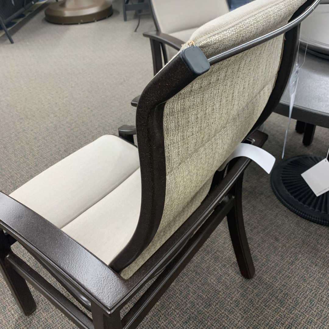 Shop Local Spokane Valley, WA for the best Outdoor Patio Marconi High Back Padded Sling Dining Chair from Tropitone available at Jacobs Custom Living in Spokane Valley, WA