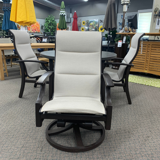 Shop Local Spokane Valley, WA for the best Outdoor Patio Marconi High Back Padded Sling Swivel Rocker from Tropitone available at Jacobs Custom Living in Spokane Valley, WA