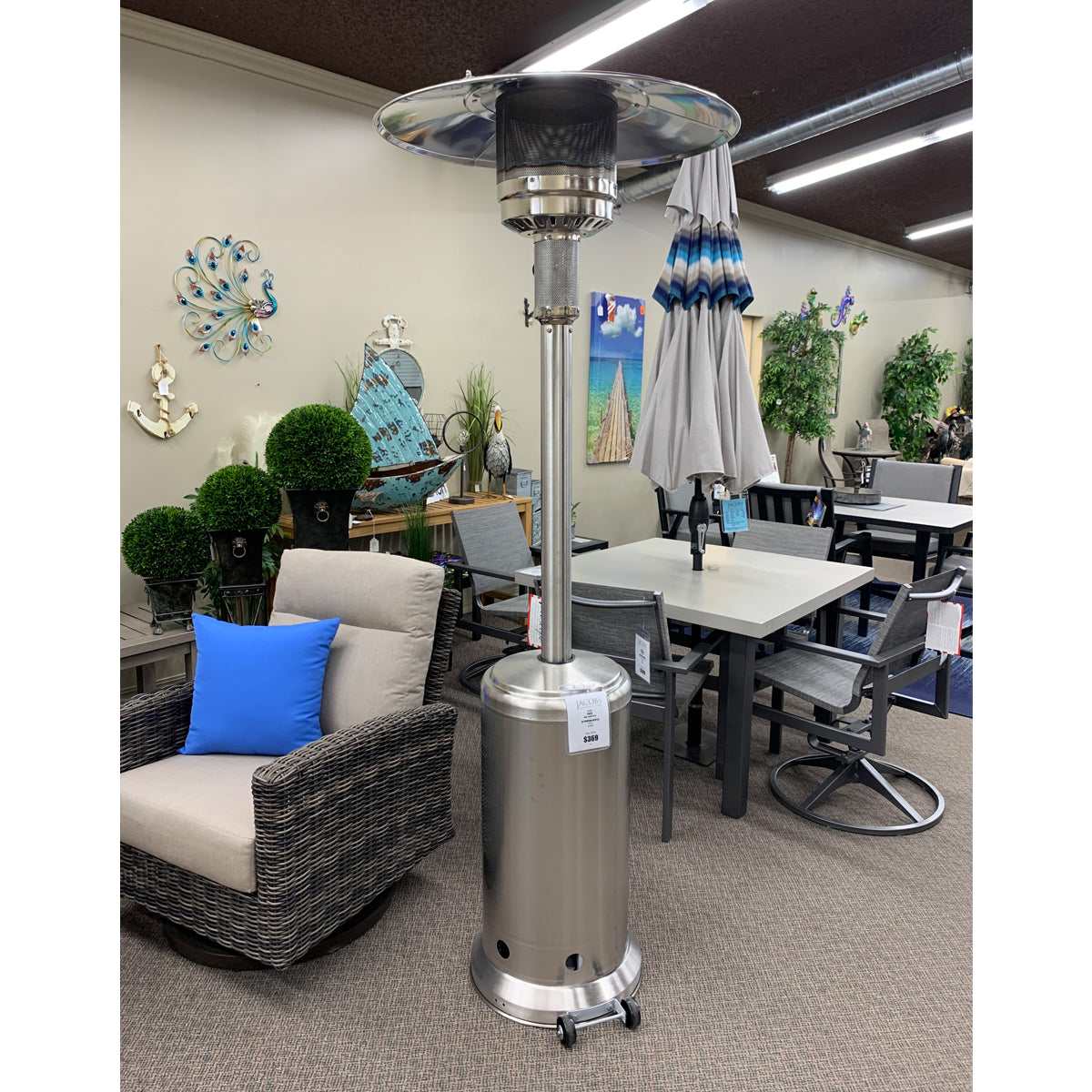 Paca Steel Propane Heater Stainless Steel is available at Jacobs Custom Living in Spokane Wa