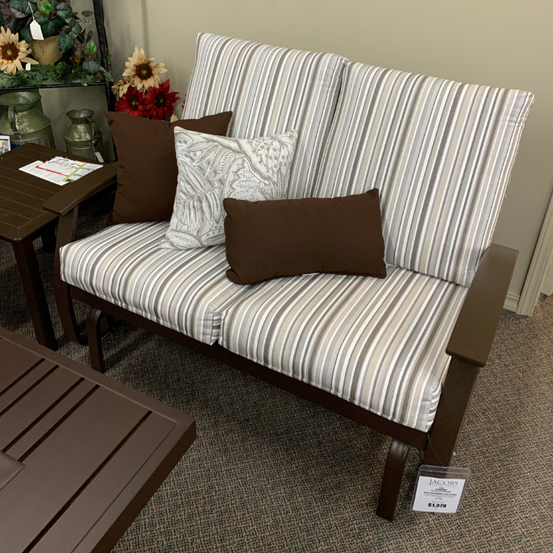 Shop Local Spokane Valley, WA for the best Outdoor Patio Cushion Belle Isle 2 Seat Glider from Telescope available at Jacobs Custom Living in Spokane Valley, WA